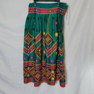 Embroidered maxi skirt, 100% cotton, India